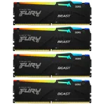 Память DDR5 4x16GB 5200MHz Kingston KF552C40BBAK4-64 Fury Beast RGB RTL Gaming PC5-41600 CL40 DIMM 288-pin 1.25В kit single rank с радиатором Ret