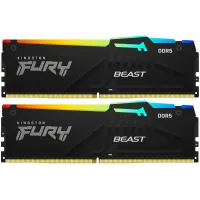 Память DDR5 2x32GB 6000MHz Kingston KF560C30BBAK2-64 Fury Beast RGB RTL Gaming PC5-48000 CL30 DIMM 288-pin 1.4В kit single rank с радиатором Ret