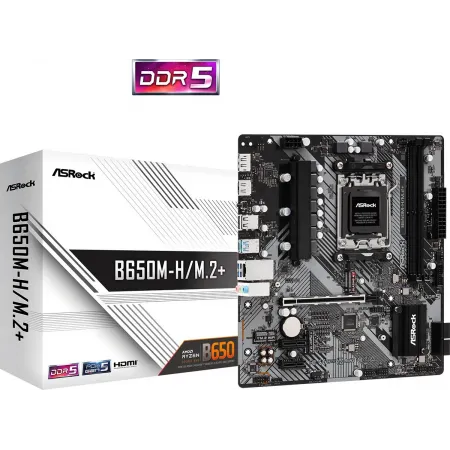 Материнская плата Asrock B650M-H/M.2+ SocketAM5 AMD B650 2xDDR5 mATX AC`97 8ch(7.1) GbLAN RAID+HDMI+DP