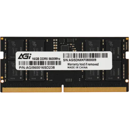 Память DDR5 16GB 5600MHz AGi AGI560016SD238 RTL PC5-44800 CL40 SO-DIMM 262-pin 1.1В single rank Ret