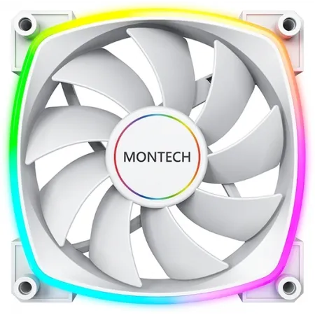 Вентилятор для корпуса Montech AX140 ARGB 140х140x25 белый 4-pin 27.9дБ (AX140 PWM WHITE) Ret