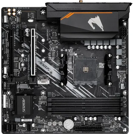 Материнская плата Gigabyte B550M AORUS ELITE AX Soc-AM4 AMD B550 4xDDR4 mATX AC`97 8ch(7.1) GbLAN RAID+DVI+HDMI