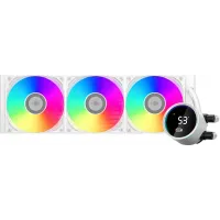 Система водяного охлаждения PcCooler DA360 Pro Digital WH ARGB Soc-AM5/AM4/1200/1700/1851 белый 4-pin Al LCD 300W Ret (DA360PRO-WHAWXL-GL)