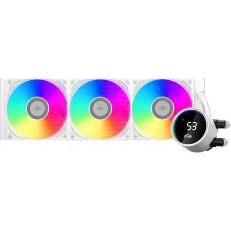 Система водяного охлаждения PcCooler DA360 Pro Digital WH ARGB Soc-AM5/AM4/1200/1700/1851 белый 4-pin Al LCD 300W Ret (DA360PRO-WHAWXL-GL)