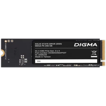 Накопитель SSD Digma PCIe 3.0 x4 256GB DGSM3256GP53T Mega P5 M.2 2280