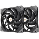 Вентилятор для корпуса Thermaltake Toughfan 12 120х120x25 черный 4-pin 22.3дБ (упак.:2шт) (CL-F082-PL12BL-A) Ret