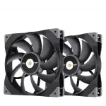 Вентилятор для корпуса Thermaltake Toughfan 14 140х140x25 черный 4-pin 33.2дБ (упак.:2шт) (CL-F085-PL14BL-A) Ret