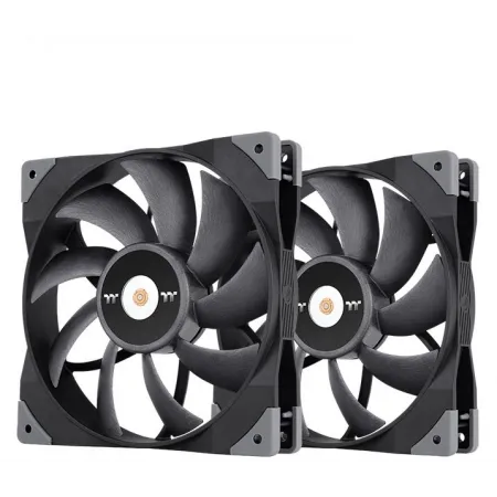 Вентилятор для корпуса Thermaltake Toughfan 14 140х140x25 черный 4-pin 33.2дБ (упак.:2шт) (CL-F085-PL14BL-A) Ret