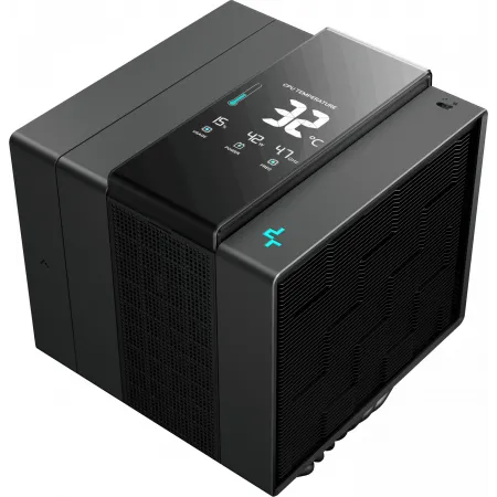 Устройство охлаждения(кулер) Deepcool Assassin IV VC Vision Soc-AM5/AM4/1200/2066/1700/1851 черный 4-pin 22.6-29.3dB Al+Cu LCD 300W 1780gr Ret (R-ASN4-BKNVMD-G)