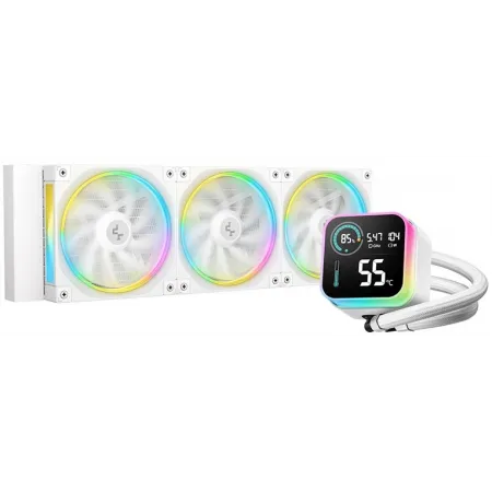 Система водяного охлаждения Deepcool LQ360 Wh ARGB Soc-AM5/AM4/1200/1700/1851 белый 4-pin 38.71dB Al LCD 350W 1840gr Ret (R-LQ360-WHDSMC-G-1)