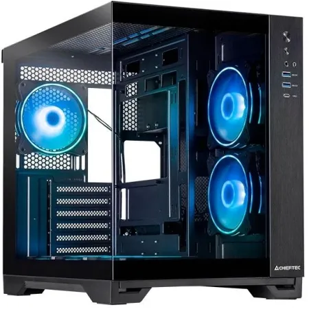 Корпус Chieftec Visio черный без БП ATX 2x80mm 4x120mm 2x140mm 1xUSB2.0 2xUSB3.0 audio bott PSU