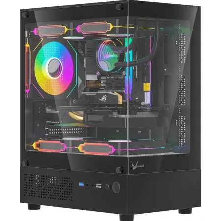 Корпус Formula Crystal Z1CM черный без БП mATX 5x120mm 1xUSB3.0 audio bott PSU