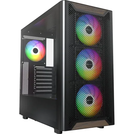 Корпус Montech XR Wood черный без БП ATX 3x120mm 2xUSB3.0 audio bott PSU