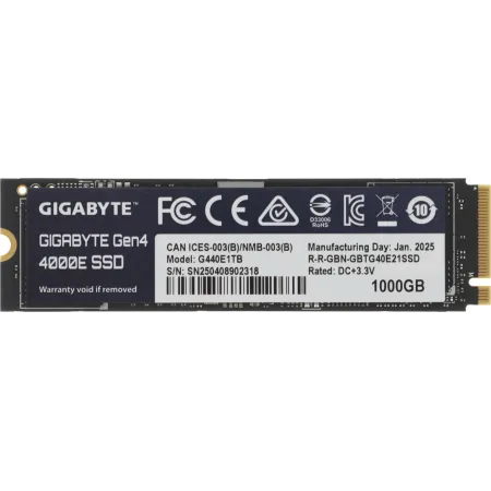 Накопитель SSD Gigabyte PCIe 4.0 x4 1000GB G440E1TB 4000E M.2 2280