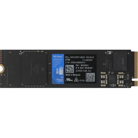 Накопитель SSD WD PCIe 4.0 x4 2TB WDS200T4B0E SN5000 Blue M.2 2280