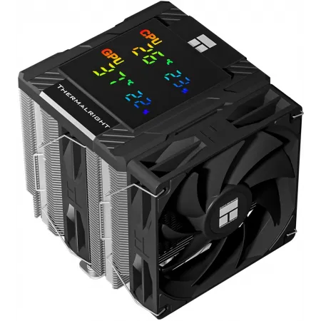 Устройство охлаждения(кулер) Thermalright Peerless Assassin 120 Digital Soc-AM5/AM4/1200/1700/1851 черный 4-pin 25.6dB Al+Cu LCD Ret (PA120-DIGITAL-BL)