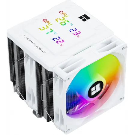 Устройство охлаждения(кулер) Thermalright Peerless Assassin 120 Digital ARGB Soc-AM5/AM4/1200/1700/1851 белый 4-pin 25.6dB Al+Cu LCD Ret (PA120-DIGITAL-WH-ARGB)