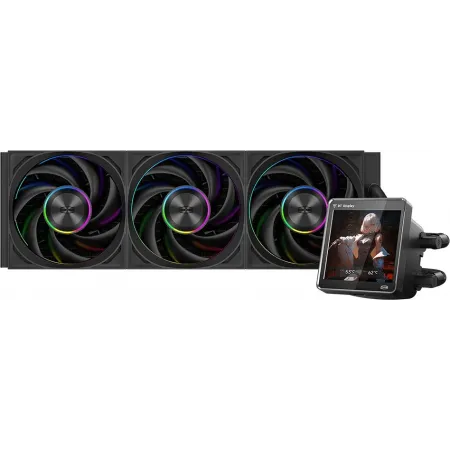 Система водяного охлаждения PcCooler DT360 Dsiplay ARGB Soc-AM5/AM4/1200/1700/1851 черный 4-pin 15-33.1dB Al LCD 320W Ret (DT360-BKAWXY-GL)