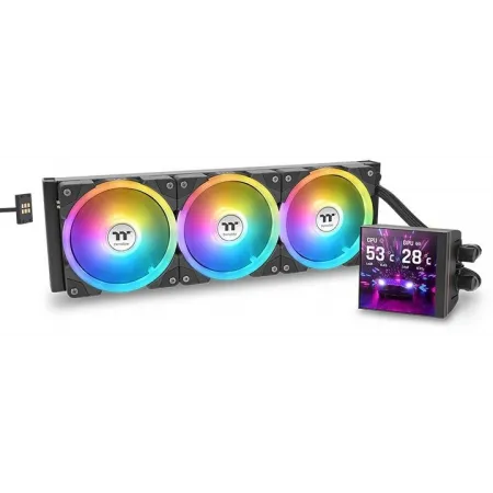 Система водяного охлаждения Thermaltake MAGFloe 360 Ultra ARGB Soc-AM5/AM4/1200/1700/1851 черный 4-pin 30.6dB Al+Cu LCD Ret (CL-W432-PL12SW-A)