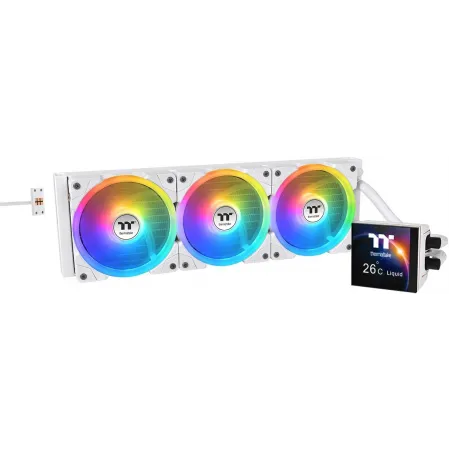 Система водяного охлаждения Thermaltake MAGFloe 360 Ultra Snow ARGB Soc-AM5/AM4/1200/1700/1851 белый 4-pin 30.6dB Al+Cu LCD Ret (CL-W433-PL12SW-A)