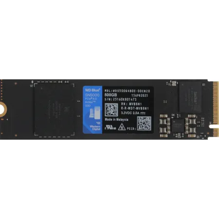 Накопитель SSD WD PCIe 4.0 x4 500GB WDS500G4B0E SN5000 Blue M.2 2280