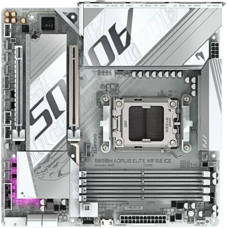 Материнская плата Gigabyte B850M AORUS ELITE WIFI6E SocketAM5 AMD B850 mATX AC`97 8ch(7.1) 2.5Gg RAID+DP