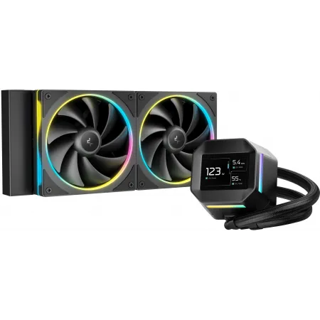 Система водяного охлаждения Deepcool LM240 ARGB Soc-AM5/AM4/1200/1700/1851 черный 4-pin 19-36dB Al LCD 220W 1404gr Ret (R-LM240-BKDMMC-1)