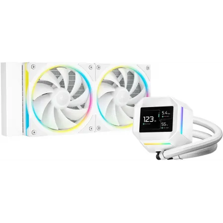 Система водяного охлаждения Deepcool LM240 WH ARGB Soc-AM5/AM4/1200/1700/1851 белый 4-pin 19-36dB Al LCD 220W 1404gr Ret (R-LM240-WHDMMC-1)