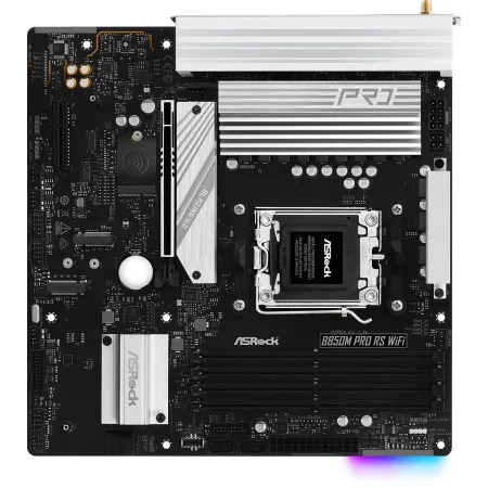 Материнская плата Asrock B850M PRO RS WIFI Socket AM5 AMD B850 4xDDR5 mATX AC`97 8ch(7.1) 2.5Gg RAID+HDMI+DP