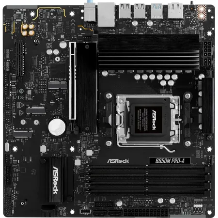 Материнская плата Asrock B850M PRO-A Socket AM5 AMD B850 4xDDR5 mATX AC`97 8ch(7.1) 2.5Gg RAID+HDMI+DP