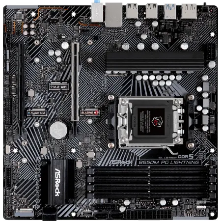 Материнская плата Asrock B650M PG LIGHTNING Socket AM5 AMD B650 4xDDR5 mATX AC`97 8ch(7.1) 2.5Gg RAID+HDMI+DP Материнская плата Asrock B650M PG LIGHTNING Socket AM5 AMD B650 4xDDR5 mATX AC`97 8ch(7.1) 2.5Gg RAID+HDMI+DP