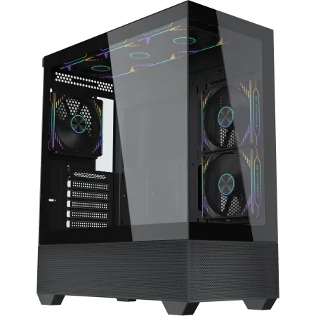 Корпус Accord ACC-EL1B TG черный без БП ATX 2xUSB2.0 1xUSB3.1 audio