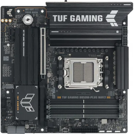 Материнская плата Asus TUF GAMING B850M-PLUS WIFI7 Socket AM5 AMD B850 4xDDR5 mATX AC`97 8ch(7.1) 2.5Gg RAID+HDMI+DP
