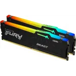 Память DDR5 2x32GB 6000MHz Kingston KF560C36BBE2AK2-64 Fury Beast Black Expo RGB RTL Gaming PC5-48000 CL36 DIMM 288-pin 1.35В single rank с радиатором Ret
