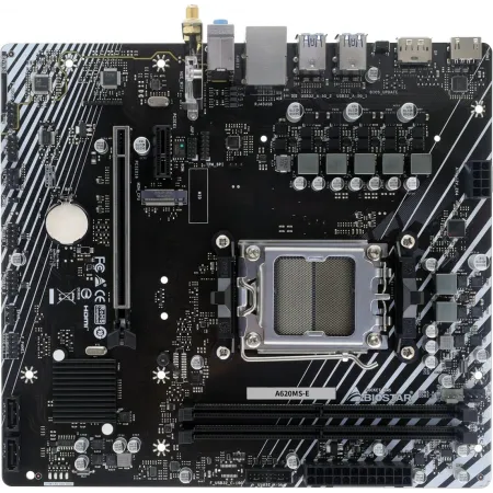 Материнская плата Biostar A620MS-E Socket AM5 AMD A620A 2xDDR5 mATX AC`97 8ch(7.1) GbLAN RAID+HDMI+DP Материнская плата Biostar A620MS-E Socket AM5 AMD A620A 2xDDR5 mATX AC`97 8ch(7.1) GbLAN RAID+HDMI+DP