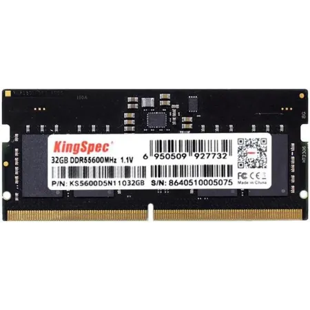 Память DDR5 32GB 5600MHz Kingspec KS5600D5N11032G RTL PC5-41600 CL40 SO-DIMM 288-pin 1.1В single rank Ret Память DDR5 32GB 5600MHz Kingspec KS5600D5N11032G RTL PC5-41600 CL40 SO-DIMM 288-pin 1.1В single rank Ret