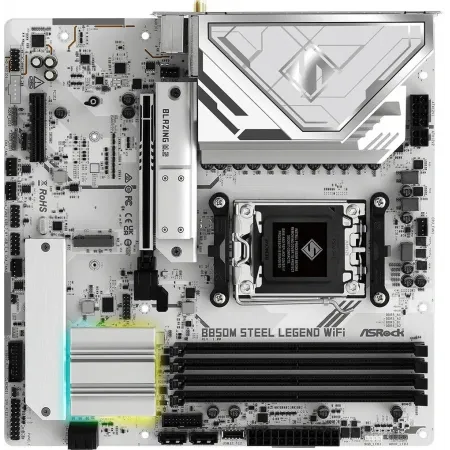 Материнская плата Asrock B850M STEEL LEGEND WIFI Socket AM5 AMD B850 4xDDR5 mATX AC`97 8ch(7.1) 2.5Gg RAID+HDMI+DP Материнская плата Asrock B850M STEEL LEGEND WIFI Socket AM5 AMD B850 4xDDR5 mATX AC`97 8ch(7.1) 2.5Gg RAID+HDMI+DP