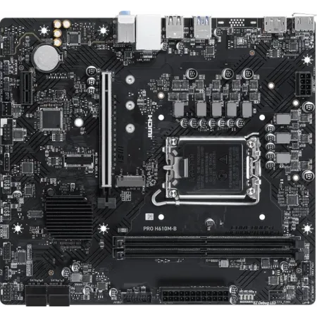 Материнская плата MSI PRO H610M-B Soc-1700 Intel H610 2xDDR5 mATX AC`97 8ch(7.1) GbLAN+HDMI+DP