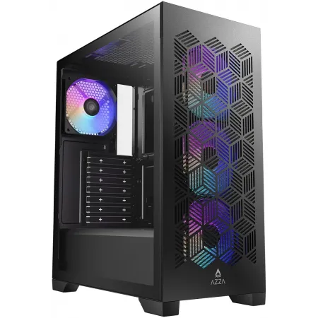 Корпус Azza AEROHEX черный без БП ATX 4x120mm 1xUSB2.0 1xUSB3.0 audio bott PSU