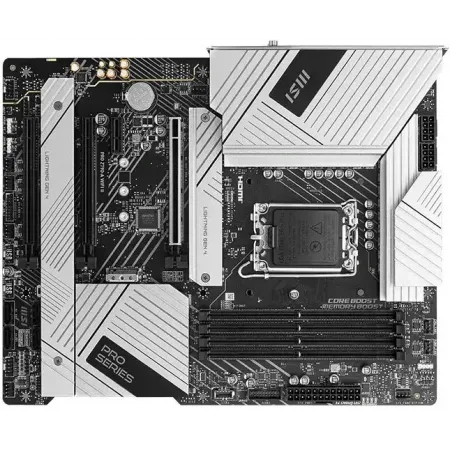 Материнская плата MSI PRO Z790-A WIFI II Soc-1700 Intel Z790 4xDDR5 ATX AC`97 8ch(7.1) 2.5Gg RAID+HDMI+DP Материнская плата MSI PRO Z790-A WIFI II Soc-1700 Intel Z790 4xDDR5 ATX AC`97 8ch(7.1) 2.5Gg RAID+HDMI+DP