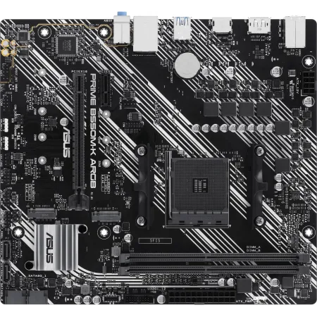 Материнская плата Asus PRIME B550M-K ARGB Soc-AM4 AMD B550 2xDDR4 mATX AC`97 8ch(7.1) GbLAN RAID+HDMI+DP