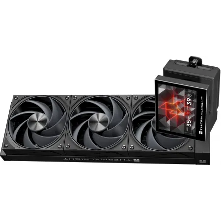 Система водяного охлаждения Thermalright Stream Vision 360 нет подсветки Soc-AM5/AM4/1200/1700/1851 черный 4-pin 31.4dB Al LCD Ret (S-VISION-360-BL)