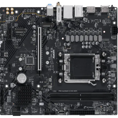 Материнская плата MSI PRO A620AM-G EVO WIFI Socket AM5 AMD A620A 2xDDR5 mATX AC`97 8ch(7.1) 2.5Gg RAID+VGA+HDMI+DP Материнская плата MSI PRO A620AM-G EVO WIFI Socket AM5 AMD A620A 2xDDR5 mATX AC`97 8ch(7.1) 2.5Gg RAID+VGA+HDMI+DP