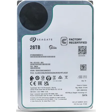 Жесткий диск Seagate SATA-III 28Tb ST28000NM001C Factory Recertified Server Exos 512E (7200rpm) 512Mb 3.5" Жесткий диск Seagate SATA-III 28Tb ST28000NM001C Factory Recertified Server Exos 512E (7200rpm) 512Mb 3.5"
