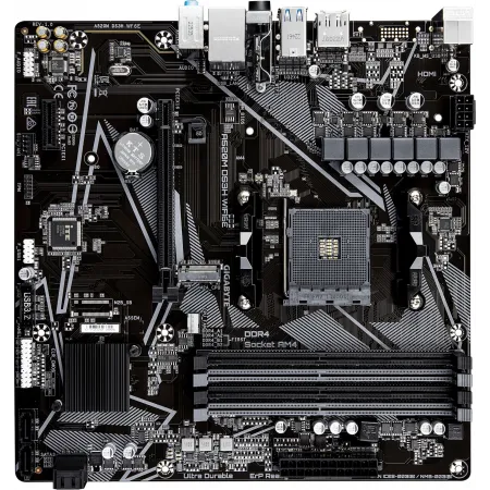 Материнская плата Gigabyte A520M DS3H WF6E Soc-AM4 AMD A520 4xDDR4 mATX AC`97 8ch(7.1) GbLAN RAID+HDMI+DP