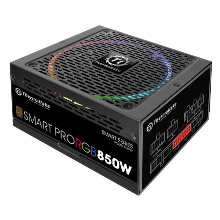 Блок питания Thermaltake ATX 850W SMART PRO RGB 80+ bronze (20+4pin) APFC 140mm fan color LED 9xSATA Cab Manag RTL