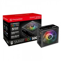 Блок питания Thermaltake ATX 500W Smart RGB 500 80+ 24pin APFC 120mm fan color LED 6xSATA RTL