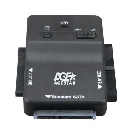 Адаптер-переходник для HDD AgeStar 3FBCP1 IDE SATA IDE пластик черный 2.5" 3.5"