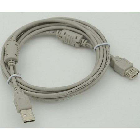 Кабель-удлинитель USB A(m) USB A(f) 3м (744792) феррит.кольца серый