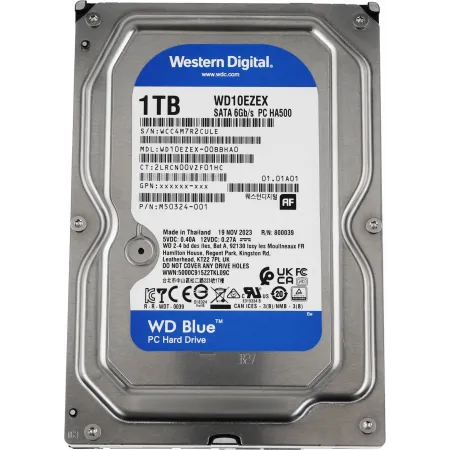 Жесткий диск WD SATA-III 1Tb WD10EZEX Desktop Caviar Blue (7200rpm) 64Mb 3.5"